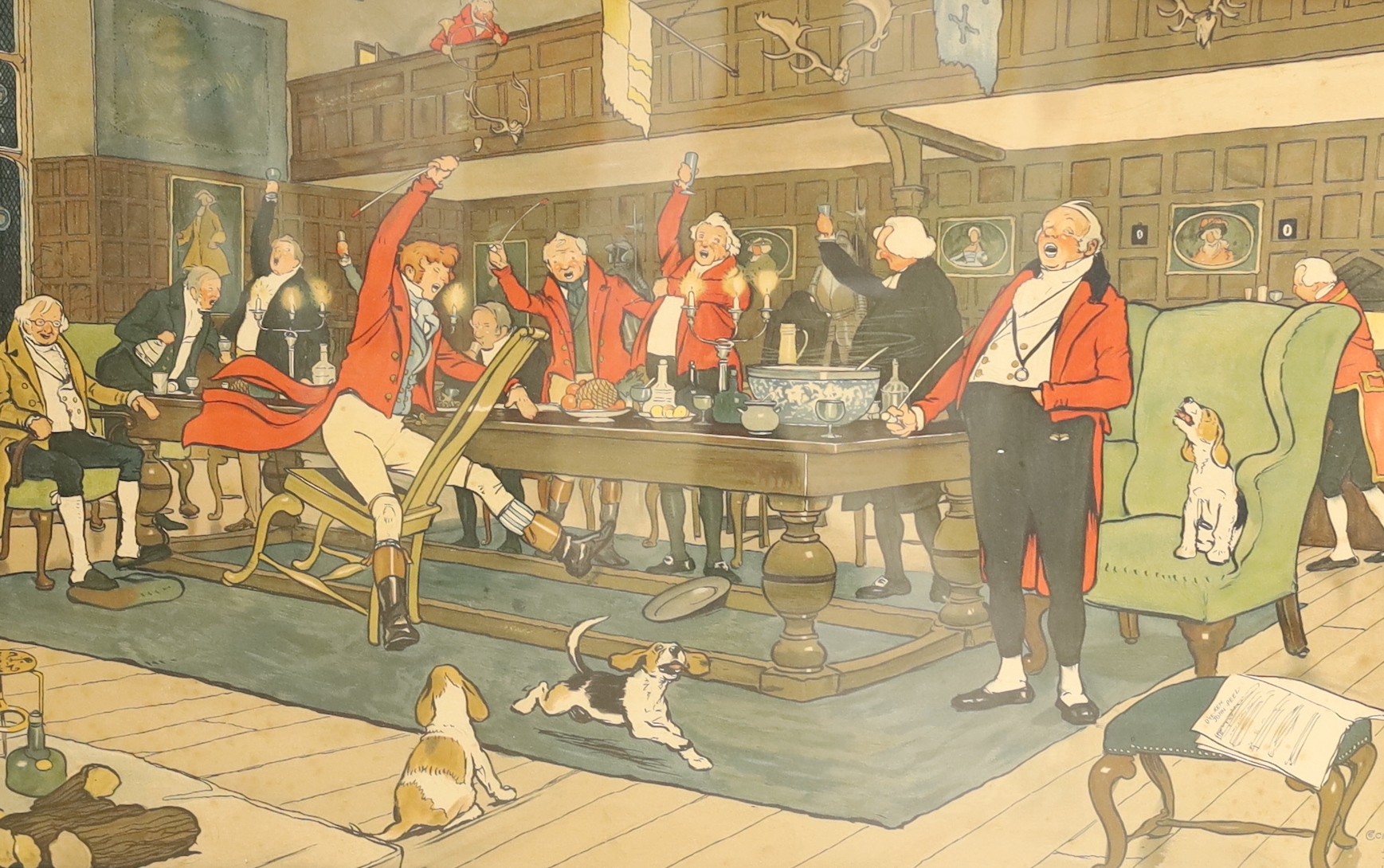 Cecil Aldin, set of four chromolithographs, ‘The Fallowfield Hunt’, 37 x 61cm